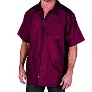 BETTY DAIN nylon full zip barber's jacket with slim cut collar S